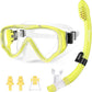 U PHITNIS Kids Snorkel Set for Age 4-14 - Dry Top Snorkeling Gear for Kids Junior & Youth - Childs Diving Mask with Big Eyes for Boys Girls - Anti-Fog Snorkeling Mask and Snorkel Set