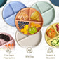 Divided Plates for Adults (8 Packs), Unbreakable Portion Control Plate Sectioned with Dividers, 9 Inch Plastic Food Separator Dinner Plates Lightweight Compartment BPA Free Reusable Microwave Safe