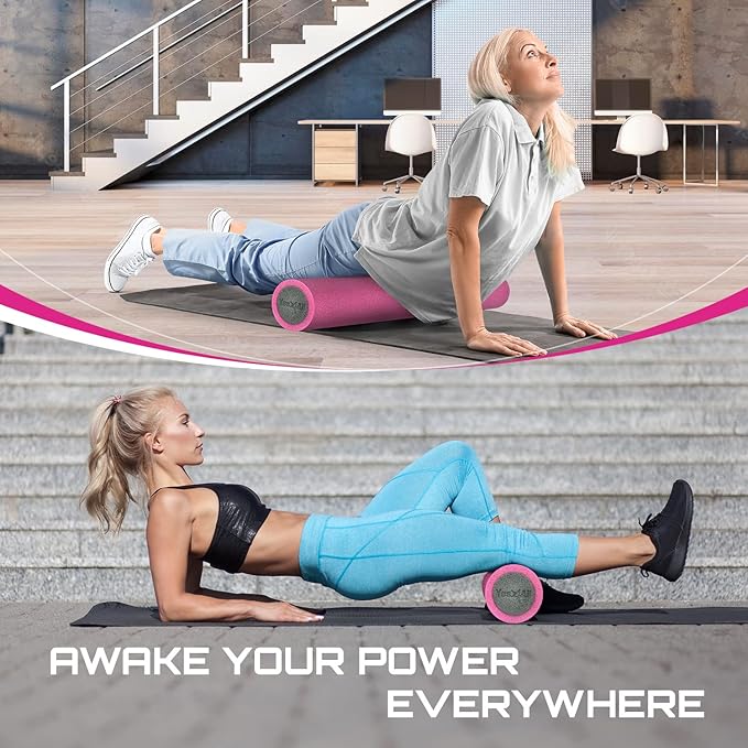 Yes4All High-Density EPP Round Back Roller Foam, Exercise Foam Roller for Yoga, Pilates & Stretching - 12, 18, 24, 36 inch