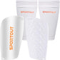 Sportout Soccer Shin Guards - Shin Guards Soccer Kids Youth Adult Protective Shin Pads with Sleeves and Insert Pocket for Boys Girls for Age 4-6, 6-8, 8-10,10-12,12-14,14-Adult