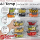 Magic Mill Glass Storage Containers with lids Set | Ultimate 24pc Sets with 12 Food Storage Containers & 12 Airtight Locking Lids for Lunch, Meal Prep, Fridge, Freezer, and Dishwasher Safe, BPA-Free