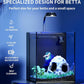 Small Betta Fish Tank Aquarium Starter Kit, 2 Gallon Glass Rimless Nano Beta Tank with Hidden Filtration, 3 Color Light, Quiet Water Pump, Lid