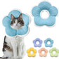 Cat Cone Collar Soft, Waterproof Cats Cones to Stop Licking After Surgery, Adjustable Soft Elizabeth Cats Collars for Wound Healing, Flower Shape Cat Recovery Collar (Blue, Large)
