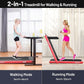 GYMAX Walking Pad, Dual LED Display 2 in 1 Under Desk Treadmill for Home with Remote & Smart App Control, 2.25HP Foldable Portable Treadmill Running Machine for Office Small Space
