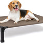 Heeyoo Elevated Dog Bed, Cooling Raised Pet Cot with Chew Proof Washable Breathable Mesh and Metal Frame, Portable Dog Cot Bed with No-Slip Feet for Outdoor or Indoor Use