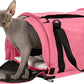 SturdiBag Pro 2.0 Pet Travel Carrier with Flexible Height for Cats and Dogs | Soft Sided Pet Carrier Bag with Safety Clips and Seatbelt Straps for Airplane or Car Travel | Medium, Soft Pink