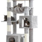 Hey-brother Tall Cat Tree Tower, Heavy Duty Scratching Posts with Large Platforms, Cozy Condos, Big Hammock, Toy Balls, Multi-Level Furniture for Indoor Adult Cats, 80.7 Inches, Light Gray MPJ039W