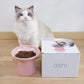 Extra Wide Elevated Ceramic Cat Food Bowl - 6.2" Shallow Dish for Whisker Fatigue Relief, 5" Height for Easy Feeding, Lead & Cadmium Free, Durable Raised Cat Food Bowls, Pink