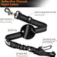 SlowTon Dog Seat Belt, Adjustable Dog Safety Belt Leash, 2 in 1 Latch Bar Attachment Dogs Car Seatbelt with Elastic Nylon Bungee Buffer, Reflective Nylon Belt Tether Connect to Dog Harness(B,35.5in)
