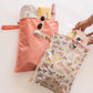 Tiny Twinkle Mess- Proof Waterproof Wet Dry Bag | 2-Packk Reusable Wet Bags for Swimsuits & Baby Clothes | Leakproof Wet Bag for Travel & Diaper Changes for Baby (Flutter)