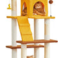 MWPO Cat Tree, 63.8-Inch Cat Tower for Indoor Cats, Multi-Level Cat Condo with 5 Scratching Posts, 2 Perches, Hammock, Dangling Toys, Yellow