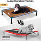 Veehoo Soft Plush Elevated Dog Bed, Raised Dog Beds with Heavy Duty Frame, Non-Slip Silicon Feet, Washable & Breathable Pet Cot for Indoor or Outdoor Use, 41" x 27", Brown, CWC2432A