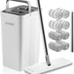 JOYMOOP Mop and Bucket Set with Wringer, Dust Mops for Floor Cleaning, Wall Cleaner with Long Handle,Wet and Dry Use - 8 Microfiber Mop Pads