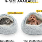 CATISM Cozy Plush Hooded Cat Bed, Indoor/Outdoor, Self-Warming Cave, Removable Washable Non-Slip Bottom
