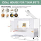 Oneluck Indoor Bunny Cage with Pull-Out Tray,Wheels and Transparent Panel，Rabbit, Guinea Pig, Chinchillas, and Small Animal Condo