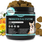 Probiotics for Dogs, Digestive Enzymes for Gut Health Support, Dog Fiber Supplement with Pumpkin for Diarrhea & Bowel Support, Upset Stomach & Gas Relief, Constipation - 90 Count Beef Flavor