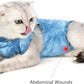 Cat Recovery Suit for Male and Female Surgical Post Surgery Soft Cone Onesie Tie Dye Cats Shirt Clothes Neuter Licking Protective Diapers Outfit Cover Kitten Spay Collar Alternative(Navy Blue, S)