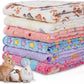 6 Pack Guinea Pig Cage Liner, Washable Guinea Pig Fleece Blankets Beding Accessories, Flannel Throw Warm Sleep Mat, Pet Pee Pads for Small Animal Hamster Rabbit Puppy Cat (Light Color, 26x14 Inch)