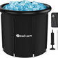 Yesker 126 Gal Ice Bath Tub with Air Ring, Portable Multi-Layered Cold Plunge Tub with Lid for Athletes, Foldable and Inflatable, One Person Hot Bathtub at Gym, Yard, Home, Outdoors Use