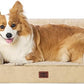 EHEYCIGA Orthopedic Dog Beds for Large Dogs, Waterproof Memory Foam Large Dog Bed with Sides, Non-Slip Bottom and Egg-Crate Foam Pet Couch Bed with Washable Removable Cover, Greige