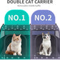 Double Cat Car Travel Carrier, Twin Compartment Show House Cat Cage/Condo，Portable Pet Crate for 2 Cats Travel Double Dog Crate Set for Long Distance Travel