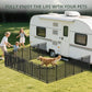 Dog Fence Outdoor Indoor, 40 Inch Height 24 Panels Dog Playpen for Large/Medium/Small Dogs Metal Dog Pen for Yard Camping and RV | Black-Silver