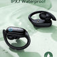 GNMN Active Noise Cancelling Ear Buds Wireless Earbuds 96hrs Playback Bluetooth Headphones IPX7 Waterproof Stereo Bass Over-Ear Earphones with Earhooks Microphone LED Battery Display for Sports/Gym