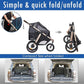 Run Performance Jogging Sports Stroller with Comfort Rubber Wheels/Zipper-Less Entry/1-Hand Quick Fold/Aluminum Frame for Small/Medium Dogs, Cats and Pets (Black)