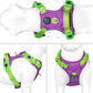 PHOEPET No Pull Dog Harness, Unique Colors Reflective Adjustable Dog Vest, with Soft Training Handle Metal Clips for Small Medium Large Dogs (Purple Base & Green Straps,S)