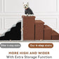 Dog Stairs with Storage 23" H, 4-Step Wider Dog Steps for High Beds Window, Folding Sturdy Pet Stairs Gift for Small/Medium/Large Old Dogs Cats, Ramp for Climbing Car Up to 200 lbs, Brown