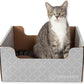 HIDE & SCRATCH Cat Scratcher Box and Cat Bed with Refillable Double-Sided Cardboard Scratch Pad for Indoor Cats
