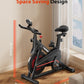 Exercise Bike, Brake Pad Stationary Bikes for Home with App Compatible, Low Noise Indoor Cycling Bike, 300lbs Capacity Compact Workout Bike with Tablet Mount & Extra Comfort Seat