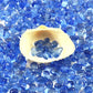 1 Lb (460 g) Light-Blue Sea Glass Stones Irregular Rainbow Glass Pebble Decorative Rock Quartz Tumbled Gemstone Chips for Aquarium Decoration/Vase Filler/Jewelry Making/Handwork Craft/Gems Display