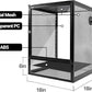 REPTI ZOO 18" x 18" x 24" Front Opening Chameleon Cage with 3-Sided Metal Mesh, 34 Gallon Screen Vertical Terrarium with Background Sticker, Tall Enclosure for Chameleon, Tree Frog, Arboreal Reptiles