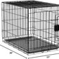 Amazon Basics Durable, Foldable, Collapsible, Portable Metal Wire Dog Crate with Tray, Single Door with Divider Panel, Easy to Assemble & Clean, 36 x 23 x 25 in, Black