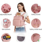 OFY Cat Carrier Puffy Backpack Breathable Small Dog Front Backpack Large Space for Small Dogs, Drawstring & Water-Resisant Pet Bag for Travel Hiking, Lotus Pink Patent Pending