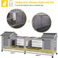 Aivituvin Rabbit Hutch Bunny Cage with Double House and Run Indoor Outdoor Guinea Pig House with Deeper No Leak Trays and Wheels