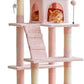 MWPO 63.8-Inch Pink Cat Tree for Indoor Cats, Multi-Level Cat Tower with Sisal-Covered Scratching Posts, Padded Platform, Hammock, Dangling Toys, Stable Cat Condo Pet Play House