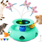 Cat Toys Interactive Rechargeable 3in1 Whack a Mole Cat Toy, Fluttering Butterfly, Track Balls, Touch Activated Automatic Kitten Toys for Indoor Cats