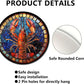 Lygond Metal Sign Tin Sign Circular Stained Glass Lobster Gardening Poster for Club 8×8 Inches