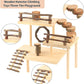HOSUKKO Hamster Climbing Toys 3-Tier Extra Large Hamster Playground Natural Wooden Small Animal Platform Toys Hamster Exercise Activity Climbing Platform with Bridge for Gift