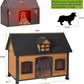 GUTINNEEN Dog House Outdoor with Strong Metal Frame Insulated Dog Kennel for Small Medium Large Dogs Puppy Cage for Winter Weatherproof