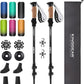 KINGGEAR Nordic Walking Stick, TP1 Hiking Poles Retractable Lightweight 7075 Aluminum, Trekking Poles with Flip Lock, Natural Cork and EVA Grip, 2pc Hiking Gear