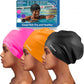 3 Pack Extra Large Swim Cap for Braids & Dreadlocks - Waterproof Silicone Swim Hat for Women with Long Thick Hair, Protective Swim Cap Cover Ears for Swimming, Shower, Bathing