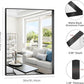 Black Bathroom Mirror, 36x48 Inch Rectangular Deep Frame Mirror, Large Wall Mounted Bathroom Vanity Mirror Over Sink for Bedroom,Restroom, Living Room, Hangs Vertically or Horizontally