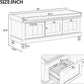 Classic Shoe Storage Bench with Cushion and Three Drawers, Fluted Entryway Bench with Storage for Entryway, Living Room, Hallways 44.0" L x 15.9" W x 18.9" H Antique Navy