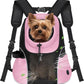 WOYYHO Pet Dog Carrier Backpack Small Dog Front Backpack Ventilated Mesh Dog Travel Back Pack with Safety Belt for Travel Hiking Cycling Outdoor Adventures (Size M: 5-9 lbs, Pink)