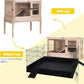 Aivituvin Wooden Guinea Pig Cages Indoor with Removable Stand, Anti Chewing Rabbit Hutch with Ramp and Wire Mesh, 2 Story Small Animals House Habitat with Pull Out Tray (Light Natural Wood)