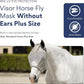Plus-Size Horse Mask Without Ears | 95% UV Eye Protection | Built-in Visor | Breathable, Lightweight Mask | Adjustable Fit for Comfort Horse (Large Size)