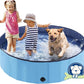 Foldable Dog Bath Swimming Pool Plastic Kiddie Pool Professional Tub Collapsible Grooming Bathtub for Pets Kids Baby and Toddler, 48 x 12 Inches Blue